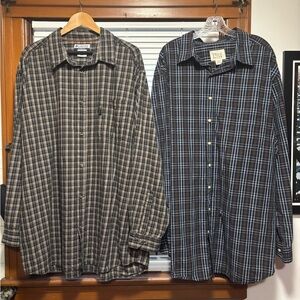 Plaid button down dress casual shirts 3XLT Columbia and True Nation NWOT